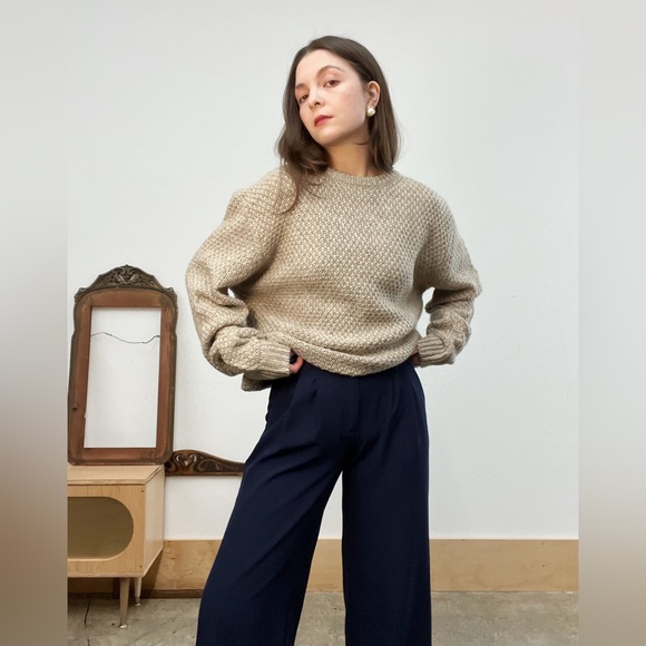 Purnell Oversized Slouchy Chunky Knit Oatmeal Sweater, Pre-loved in EC - Picture 2 of 16